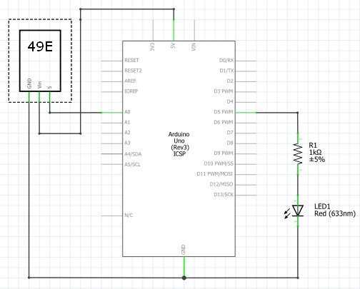 arduino hall effect sensor schematic