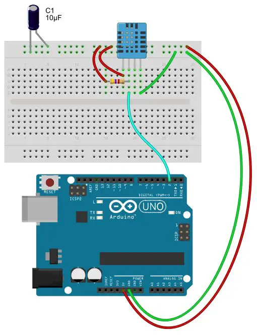 Temperature Monitoring With DHT22 & Arduino 