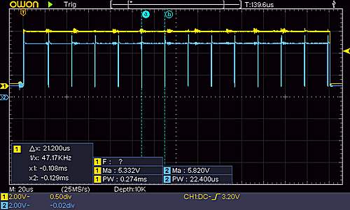 ky-0032 in burst mode IR LED output and control signal