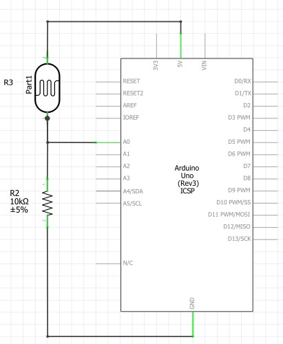 arduino light sensor ldr schematic